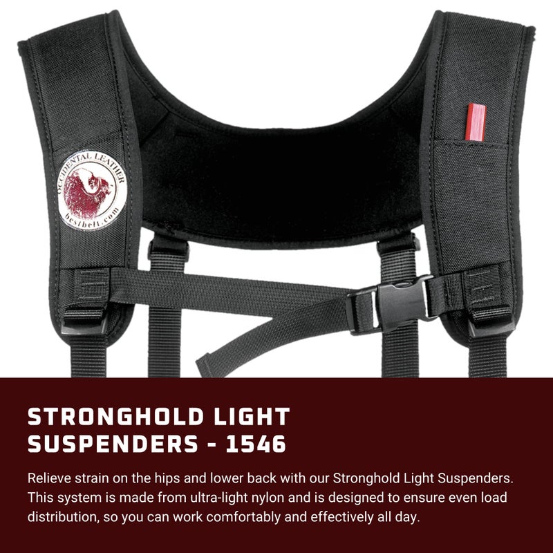 Occidental Leather Stronghold Light Suspenders - Ultra-Light Industrial Nylon Suspension Set - Includes Convenient Pockets - Made in USA - Image 2